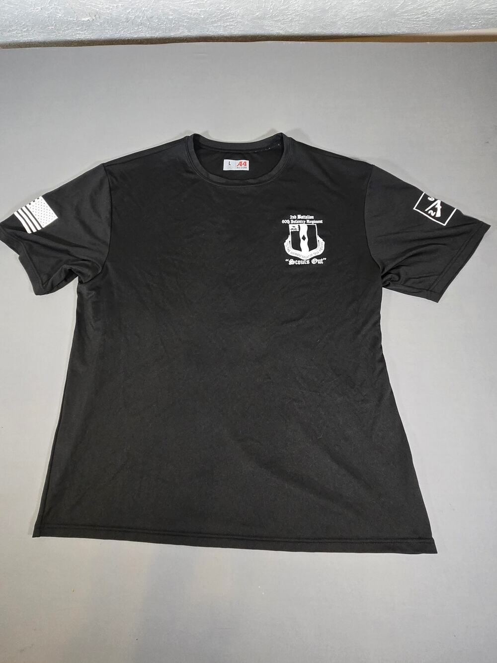A4 Military Men’s L 2nd Bn 60th Infantry Regiment Scouts Out Performance Shirt